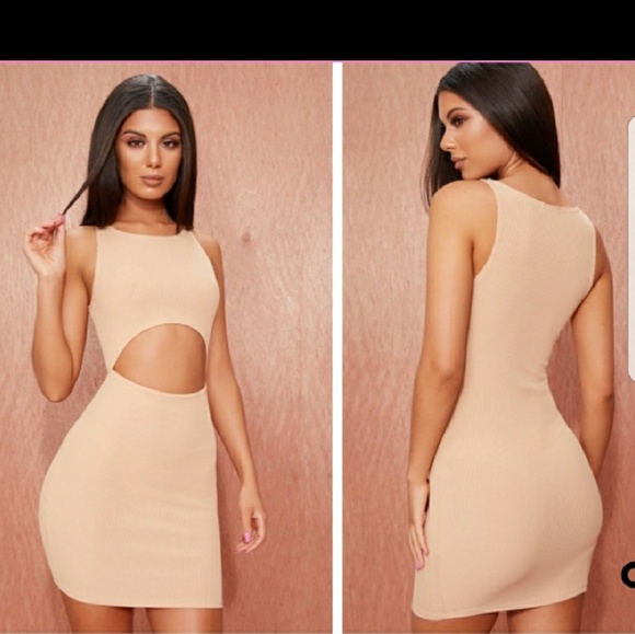 Pretty Little Thing Dresses & Skirts - NUDE RIBBED, UNDERSBUST, BODYCON  DRESS